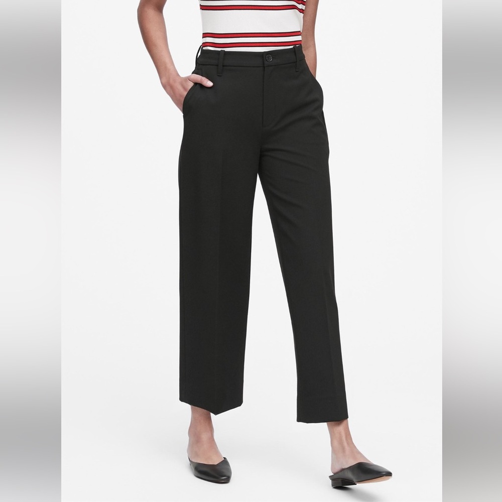 Banana Republic Black Dress Pants with High Waist and Wide Leg